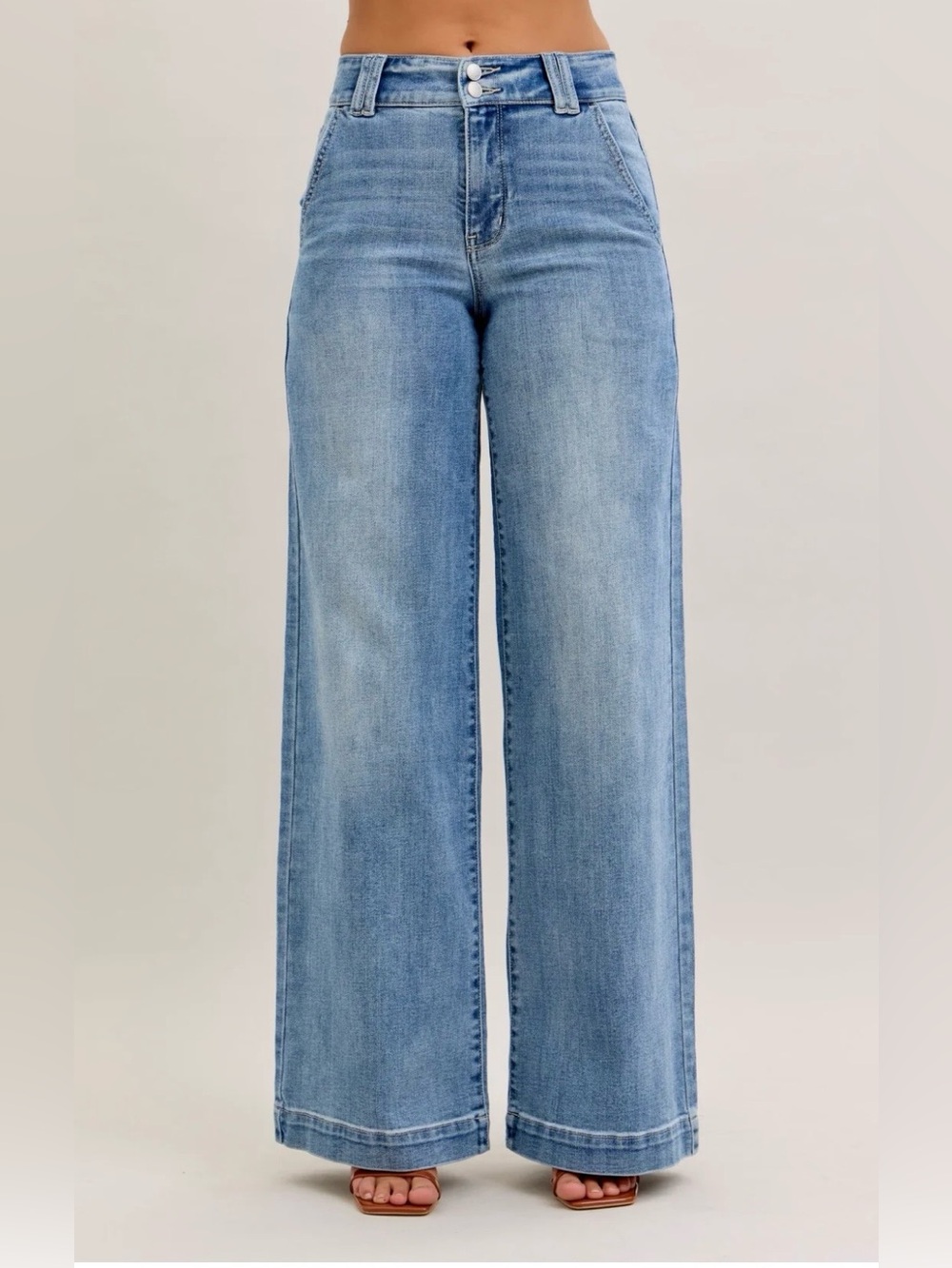 NWT Judy Blue Dark Wash High-Rise Wide Leg Jeans 13x31